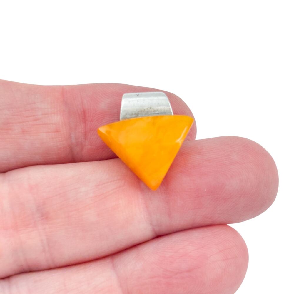 Vintage Sterling Silver 925 Chipped Butterscotch Amber Pendant